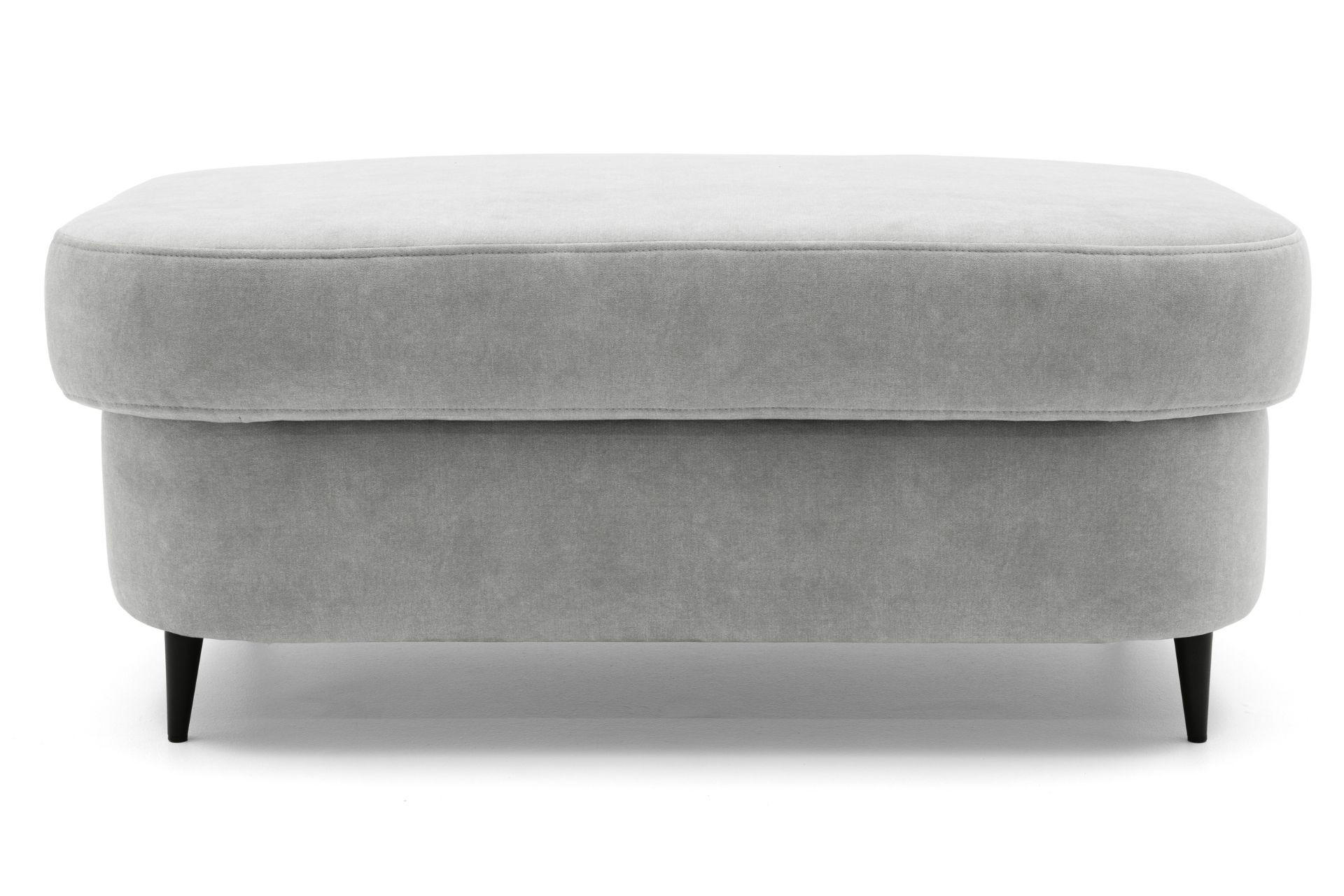 POUF PRIAM 104 x 60 cm Velours Grau - Schwarz/Grau, Holz/Textil (104/43/60cm) - Muffo