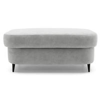 POUF PRIAM 104 x 60 cm Velours Grau - Schwarz/Grau, Holz/Textil (104/43/60cm) - Muffo