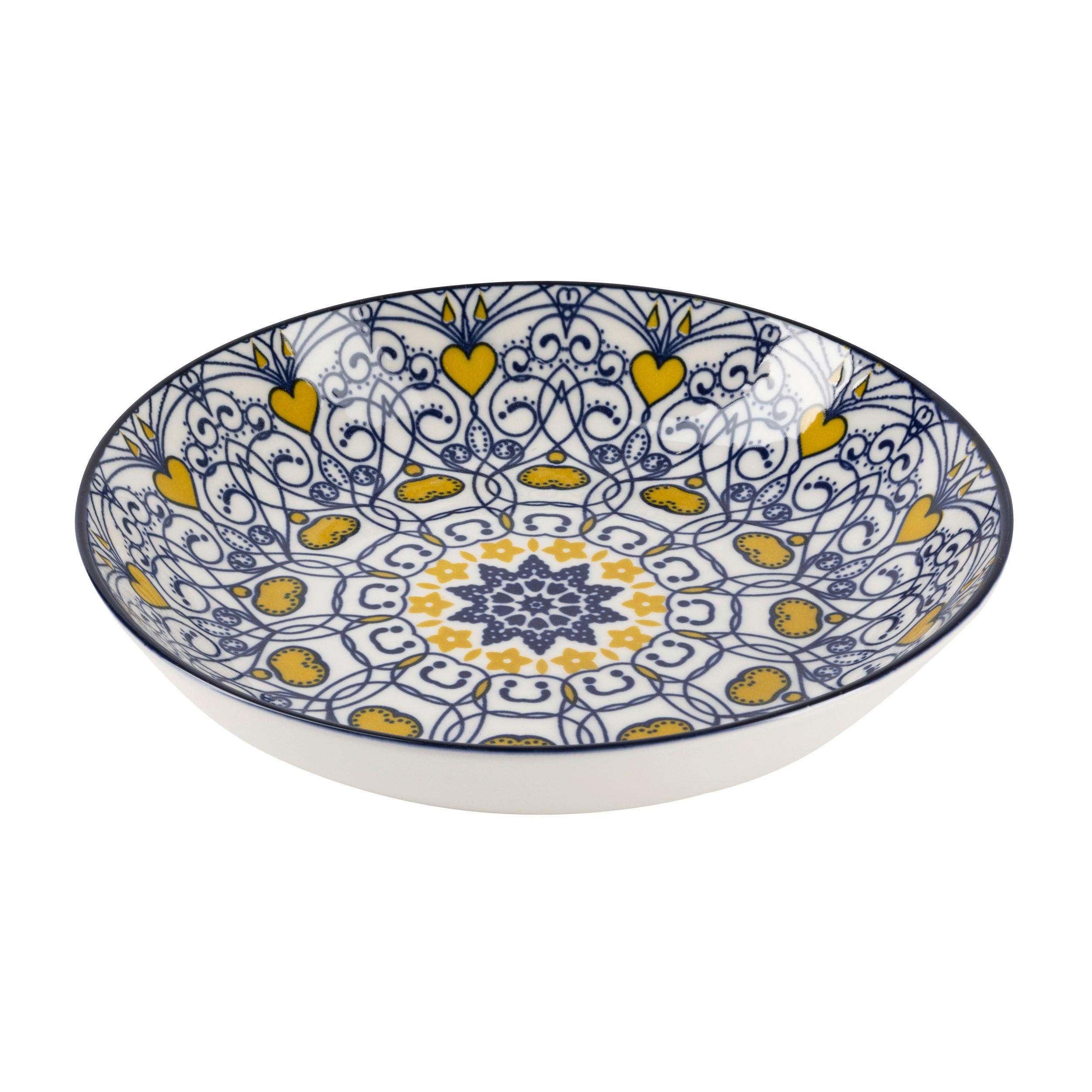 SUPPENTELLER Maja Blau/Gelb - Blau, Keramik (21/21/4cm) - Mömax