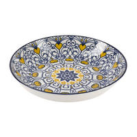 SUPPENTELLER Maja Blau/Gelb - Blau, Keramik (21/21/4cm) - Mömax