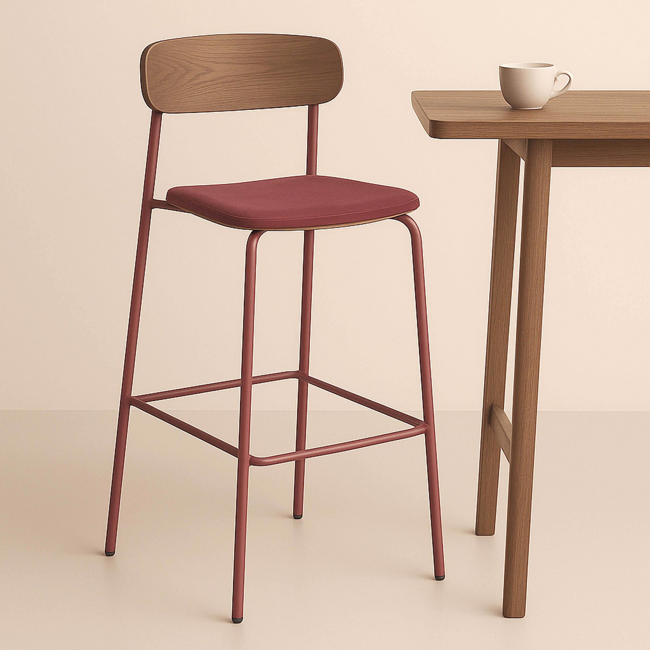 BARSTUHL 2-tlg., Lila - Lila, Holz (42/96/50cm) - Oviala