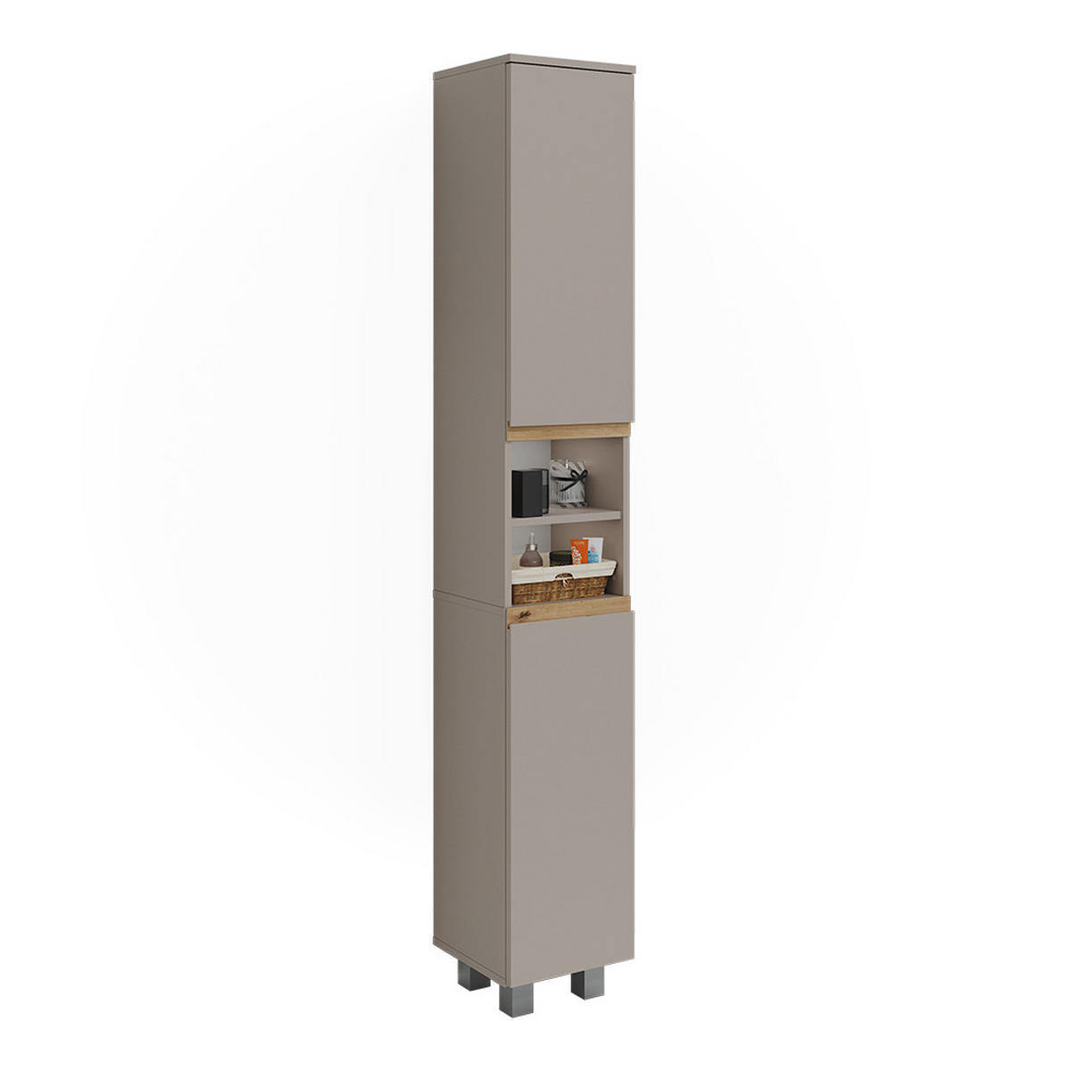 KOUPELNOVÁ SKŘÍŇKA J-Shape Kašmír/Řemeselné - kašmírová/světle šedá, kompozitní dřevo (30.2/190/30.4cm) - Vicco