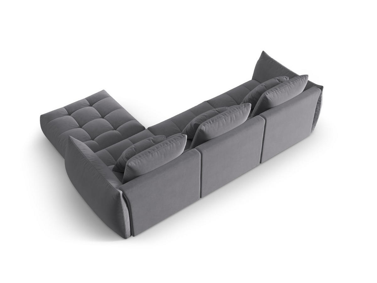 ECKSOFA modular links Bloom aus Samt dunkelgrau 2 Sitzplätze - Dunkelgrau, Textil (216/332cm) - Micadoni