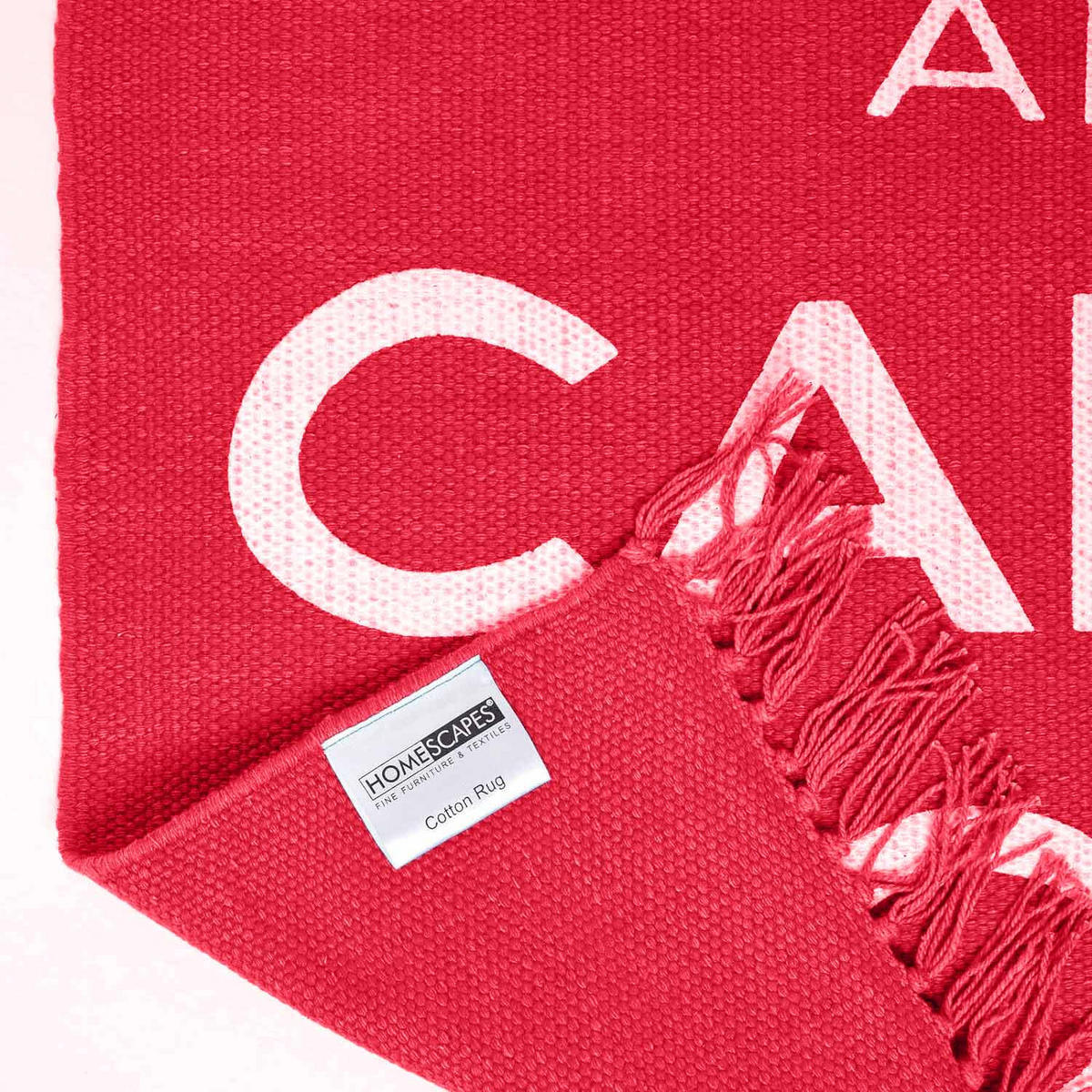 BAUMWOLLTEPPICH Keep Calm and Carry On 60/100 cm - Rot, Textil (60/100cm) - Homescapes