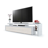 LOWBOARD Leon Creme Hochglanz / Weiß Hochglanz - Creme, Holzwerkstoff (227/52/35cm) - Vladon