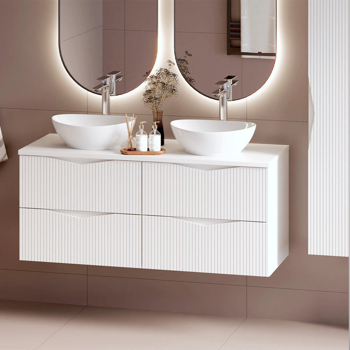 DONJI ELEMENT ZA UMIVAONIK 120cm Tao Bijeli - bijela, drvni materijal (120/50/46.5cm) - Petits-meubles
