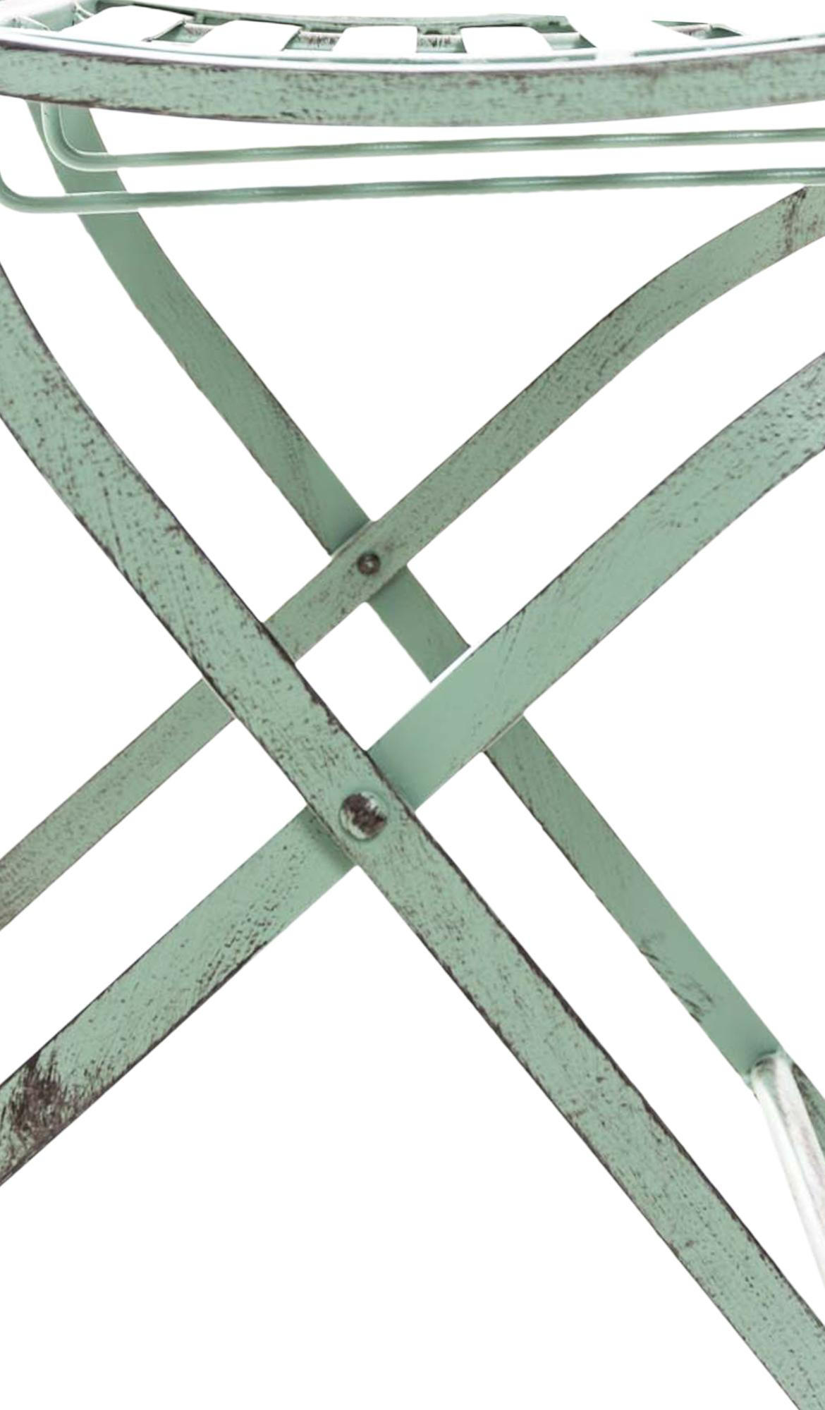 GARTENKLAPPSTUHL Metall Antik-Grün - Grün, Metall (42/91/49cm) - CLP