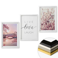 WANDBILDER 3er-Set - 40x60 cm Weißer Rahmen - Blumenbrücken-Inschriftenmotiv - Weiß, Kunststoff (40/60cm) - ArtPrintCave