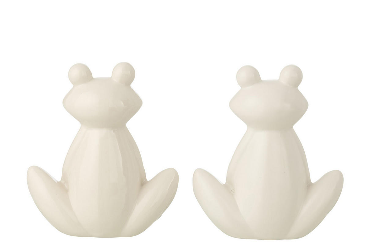 DEKOOBJEKT FROSCH Weiß - Weiß, Keramik (11/18/15.5cm) - J-Line