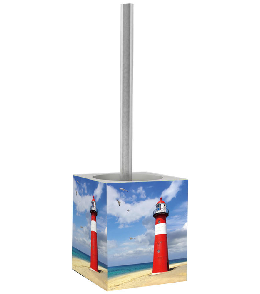 Sanilo Wc-Bürste Blau, Rot, Beige, Weiß 10x37x10 cm