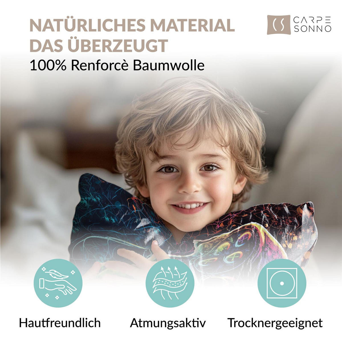 KINDERBETTWÄSCHE 135x200 cm Gamer Gamepad aus 100% Baumwolle - Leuchtet um Dunkeln - Schwarz, Textil (135/200cm) - Carpe Sonno