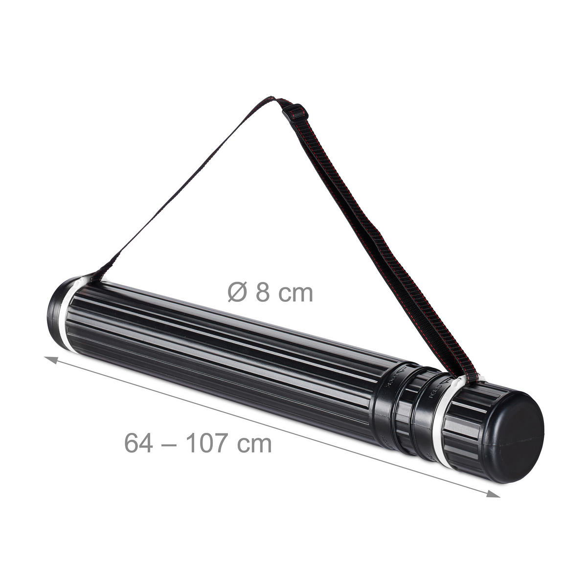 POSTERROLLE - Schwarz, Kunststoff (8/107/8cm) - Relaxdays