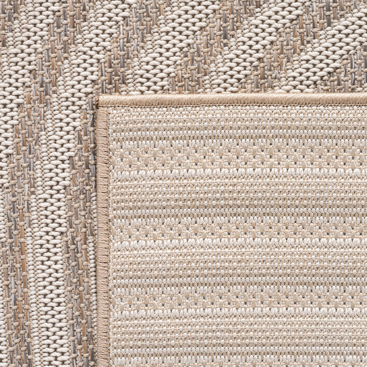 TEPPICH Outdoor Flachgewebe Boho Muster Polypropylen Balkon Beige Rechteckig 140x200 - Beige, Textil (140/200cm) - KADIMA DESIGN