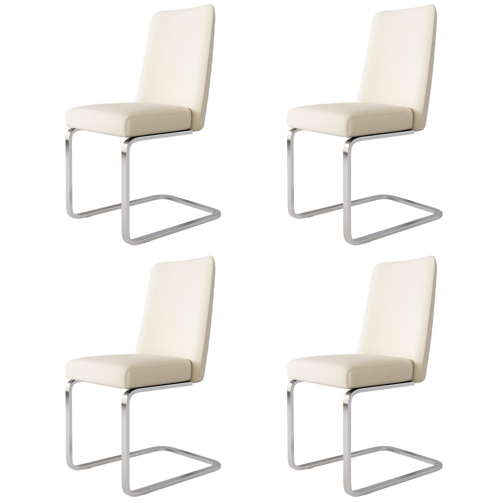 ESSZIMMERSTUHL 4er Set Samt Diamant Beige Silber Metallbeine - Multicolor, Textil (50.5/89/47cm) - FLIEKS