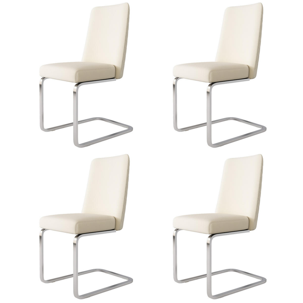 ESSZIMMERSTUHL 4er Set Samt Diamant Beige Silber Metallbeine - Multicolor, Textil (50.5/89/47cm) - FLIEKS