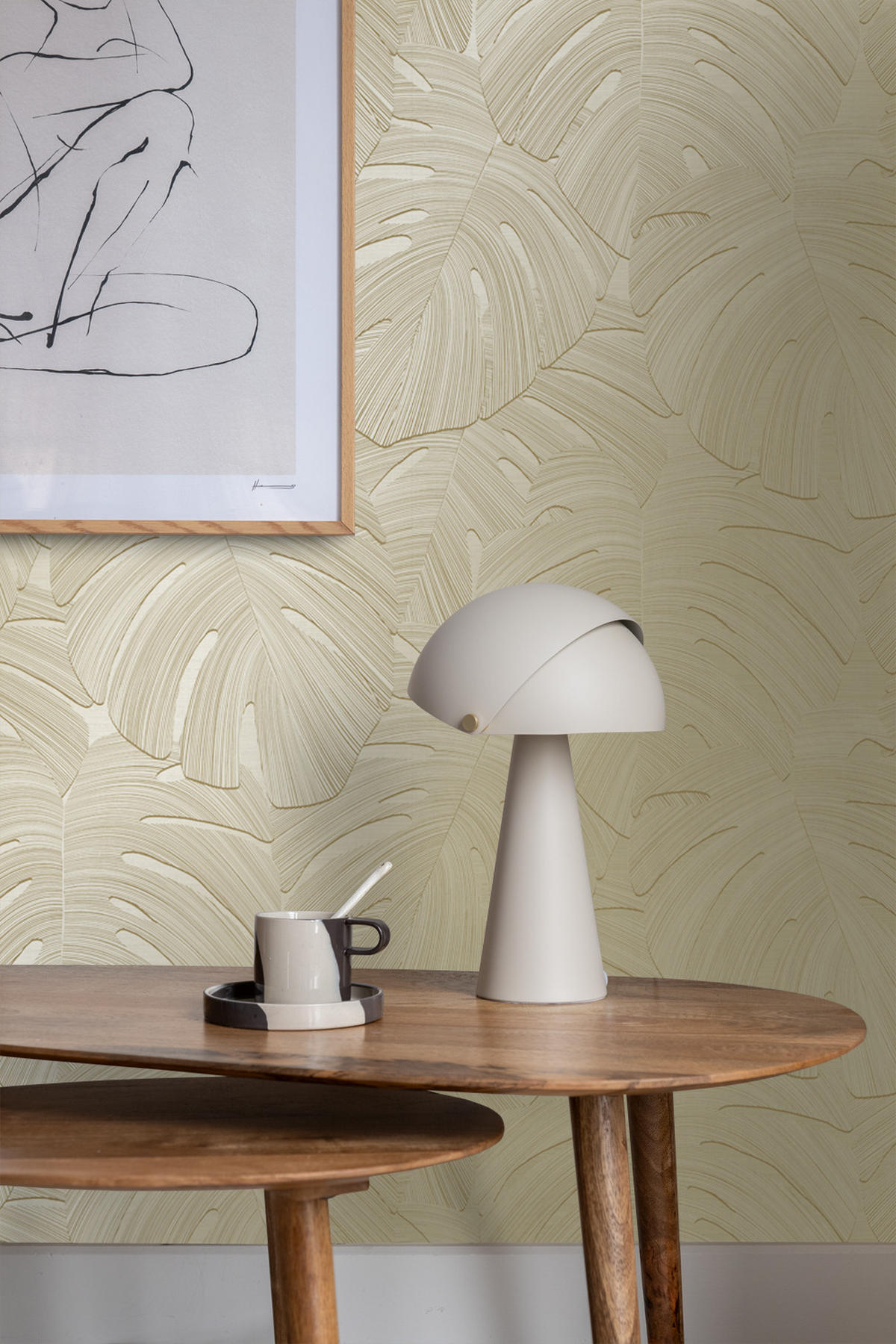 TAPETE tropische Blätter 53 cm x 10.05 m - Braun, Papier (53/1000cm) - Origin Wallcoverings