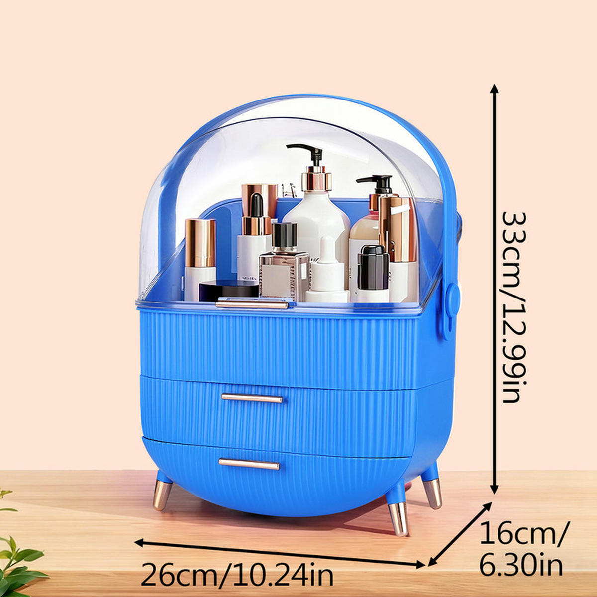 KOSMETIKORGANIZER Carr Ⅲ 26/16/38 cm - Dunkelblau, Kunststoff (16/38/26cm) - Nettlife