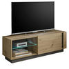 TV-LOWBOARD Eiche Artisan, Graphit grau 138 cm, TV- Unterteil mit Push-to-open - Eiche Artisan/Grau, Glas/Holz (138/46/40cm) - Furn.Design