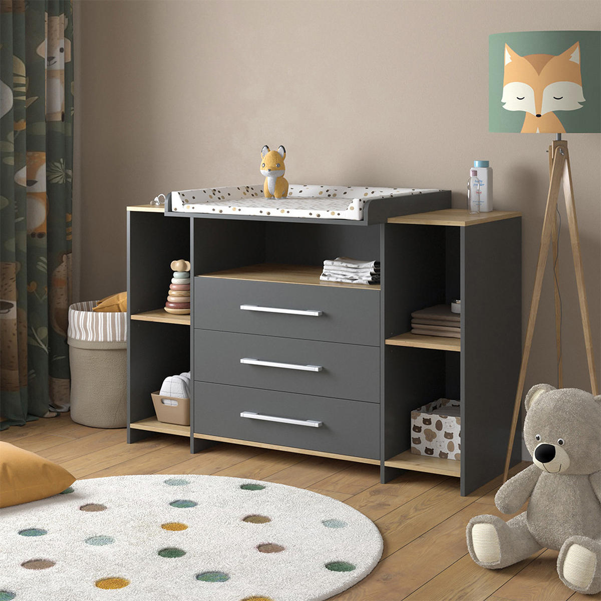 Honigeiche/Anthrazit, Holzwerkstoff (143.2/93/53.1cm) - Vicco