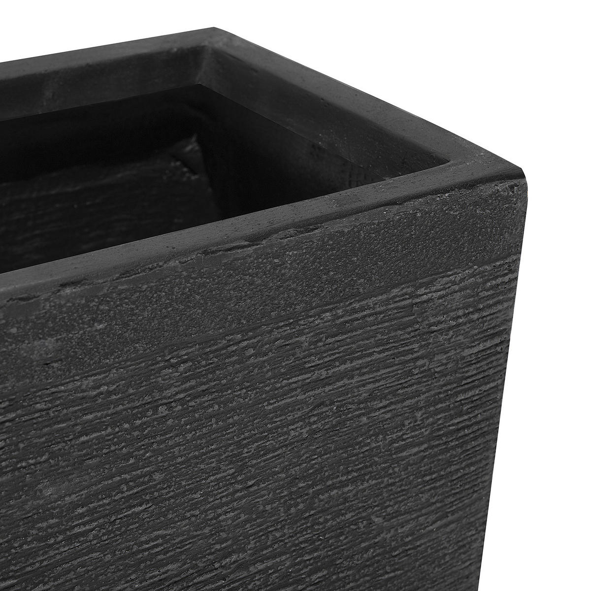 CVETLIČNI LONEC črna pravokoten 60/29/30 cm Myra - črna, naravni materiali (30cm) - Beliani