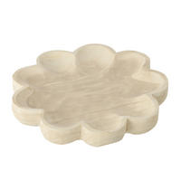 DEKORATIVES TABLETT BLUME - Weiß, Holz (7/38cm) - J-Line