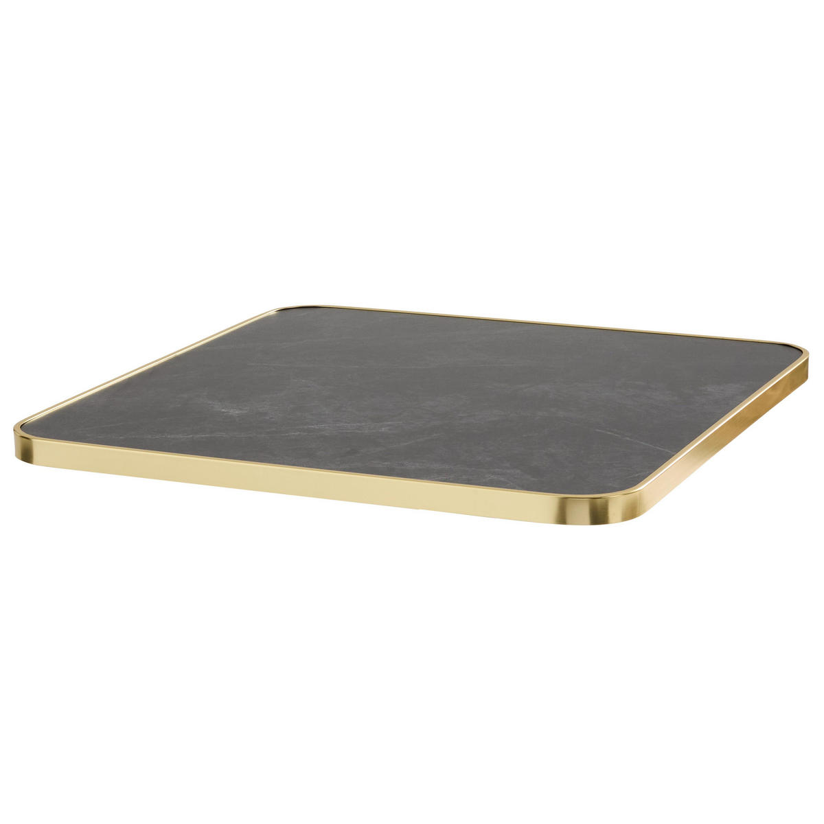 TISCHPLATTE quadratischer 60 cm, Schwarz - Goldfarben/Schwarz, Holz (60/2.5/60cm) - Oviala