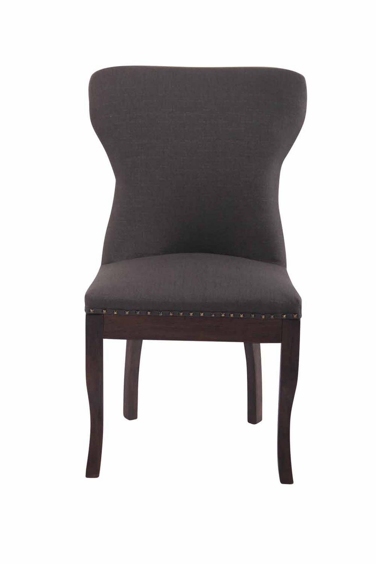 STUHL Stoff dunkelgrau - Dunkelgrau/Dunkelbraun, Holz/Textil (50/94/61cm) - CLP