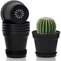 BLUMENTOPF 6er-Set Kunststoff Schwarz 12,5 cm - Schwarz, Kunststoff (12.5/10/12.5cm)