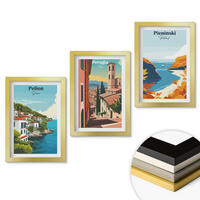 WANDBILDER 3er Set - 20x30 cm Goldrahmen - Malerische Retro-Landschaften - Goldfarben, Kunststoff (20/30cm) - ArtPrintCave