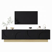 TV-ELEMENT mit 4 Türen 175 x 40 x 41,5 cm Schwarz Holzoptik - Schwarz, Holzwerkstoff (40/41.5/175cm) - Beauniv