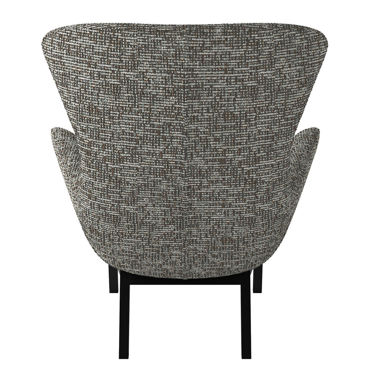 SESSEL mit Holzfüßen - Schwarz/Grau, Birkenholz/Textil (84/99/96cm) - home24