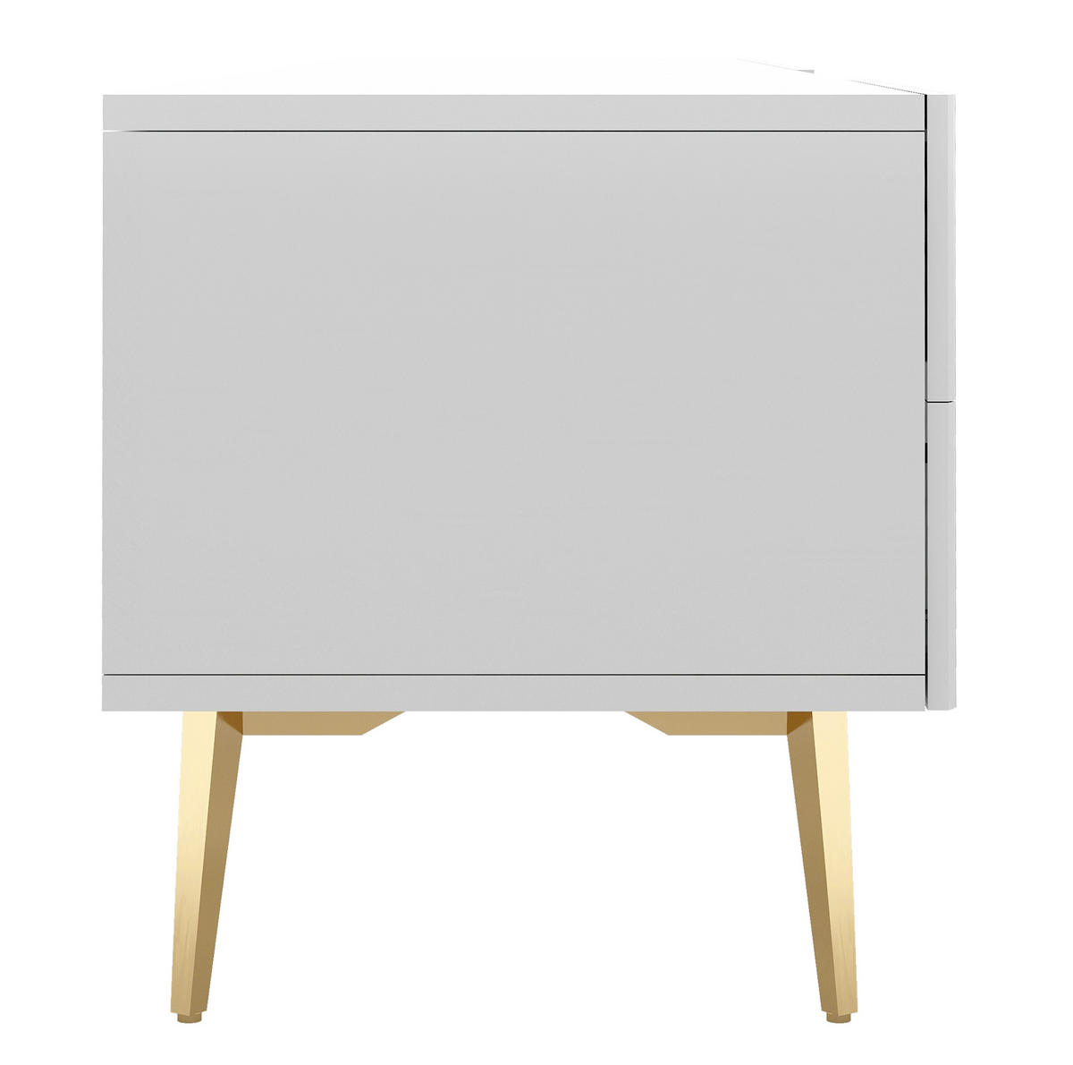 TV ormarić 180/35/41 cm bijeli od MDF-a s 2 ladice i 3 otvorena prostora za odlaganje - bijela, drvni materijal (180/44/35cm) - OKWISH