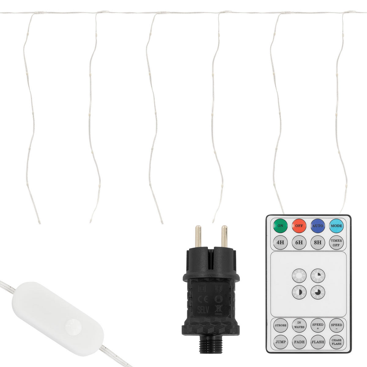 LED LICHTERVORHANG 600 cm Warmweiß - Weiß, Kunststoff (1100cm) - ECD-Germany