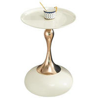 COUCHTISCH rund mit Metallgestell, Weiß, 38 x 38 cm - Weiß, Metall (38/38/54cm) - Blomus