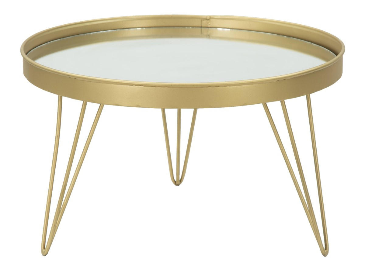 SPIEGELTABLETT mit Füßen 36,5/36,5/22 cm - Goldfarben, Metall (36.5/22cm) - Mauro Ferretti