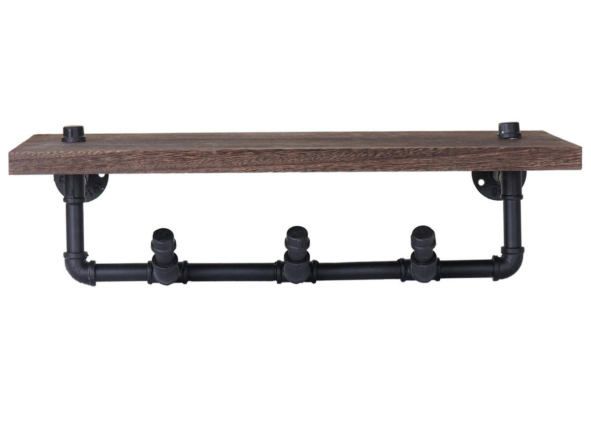 WANDGARDEROBE Braun, Schwarz - Schwarz/Braun, Holz (60/16/25cm) - Jamb