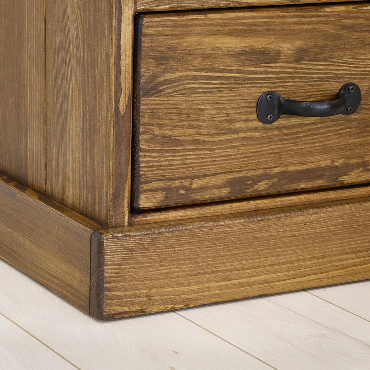 KOMMODE aus Massivholz Rustyk 6/1 - Dunkelbraun/Schwarz, Holz (50/148/45cm) - Seart