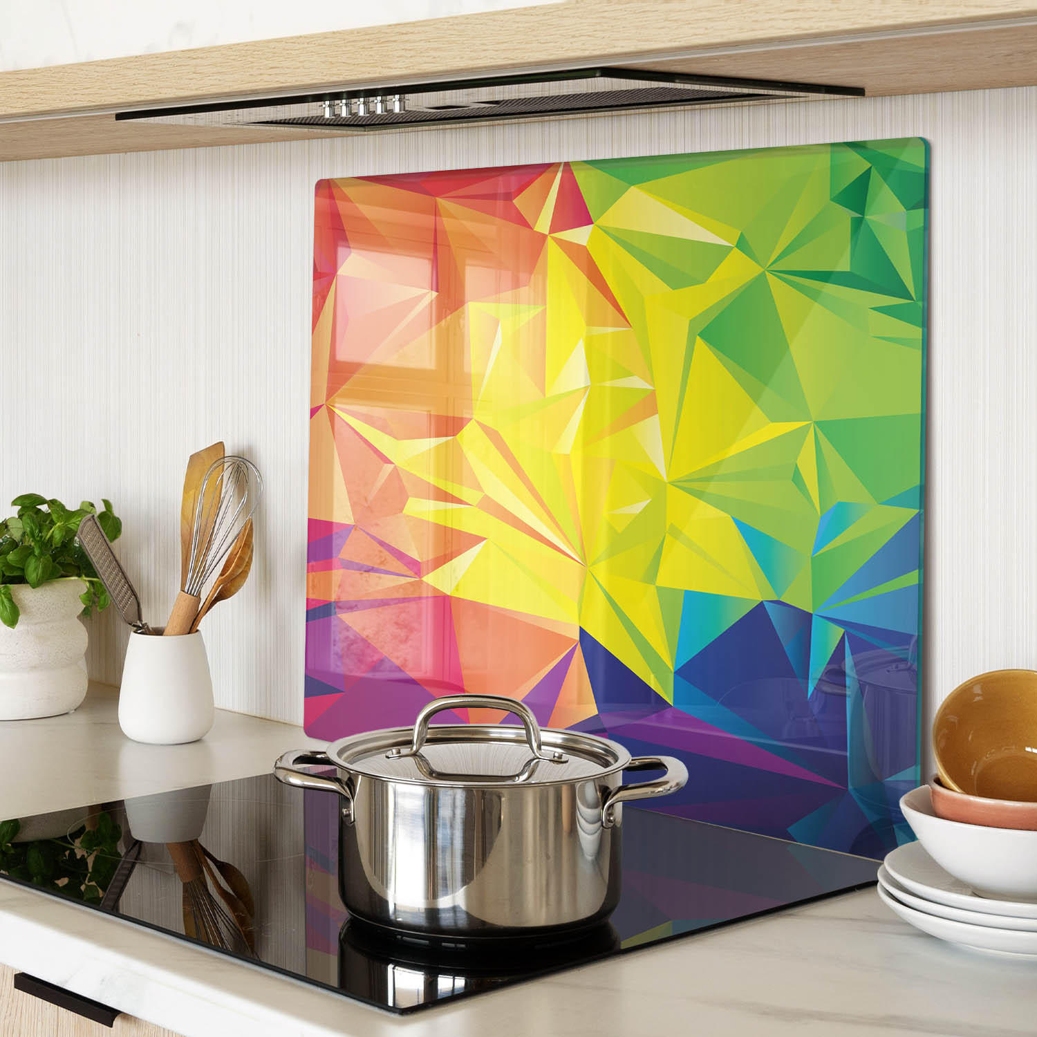 GLASPLATTE 60x52 cm Abstrakt - Multicolor, Glas (60/0.4/52cm) - TULUP