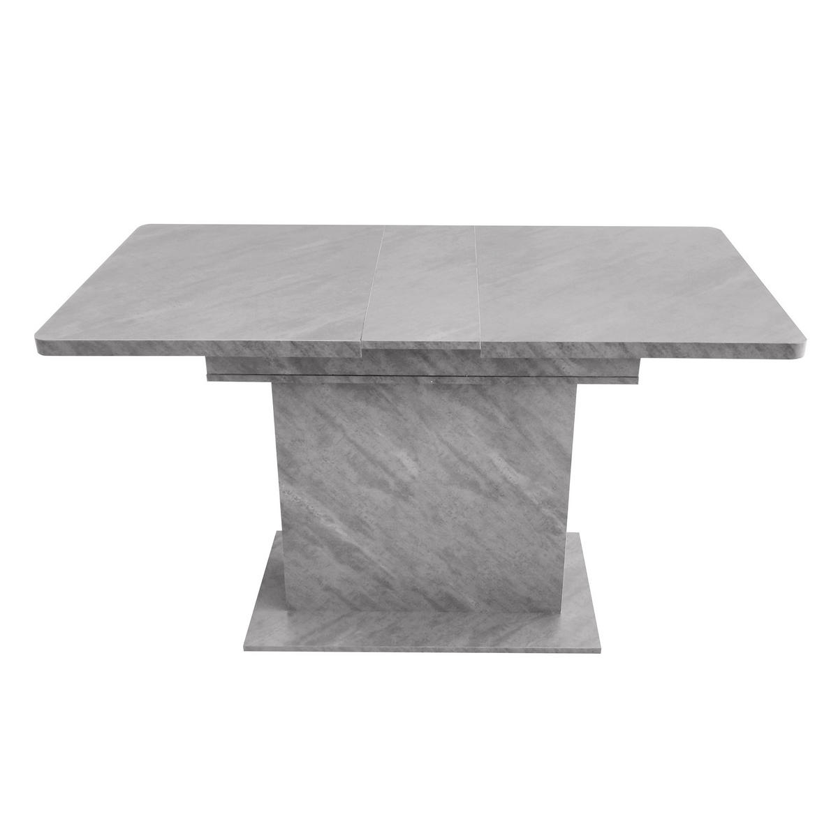 JEDILNA miza raztegljiva, s shranjevalnim prostorom, sodoben dizajn, Beton videz, Siva - siva, leseni material (130/70/75cm) - Redom