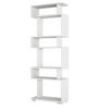 REGAL 6 Ablagen H165 cm - BLOK - Weiß, Holzwerkstoff (19.5/165/60cm) - Calicosy