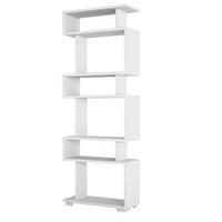 REGAL 6 Ablagen H165 cm - BLOK - Weiß, Holzwerkstoff (19.5/165/60cm) - Calicosy
