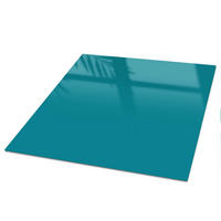 TISCHPLATTE 50x50 cm – Kühles Türkis - Gelb, Glas (0.4/50/50cm) - Wallfluent