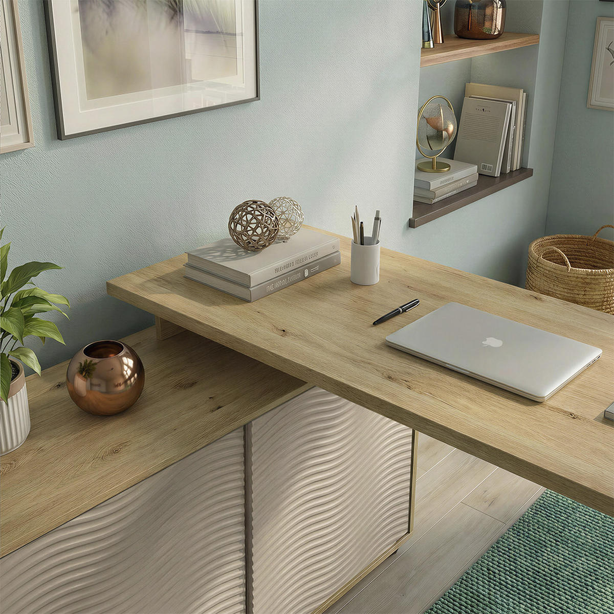 ROHOVÝ PSACÍ STŮL Notivo Kašmír - kašmírová, kompozitní dřevo (55/135/77cm) - Vicco