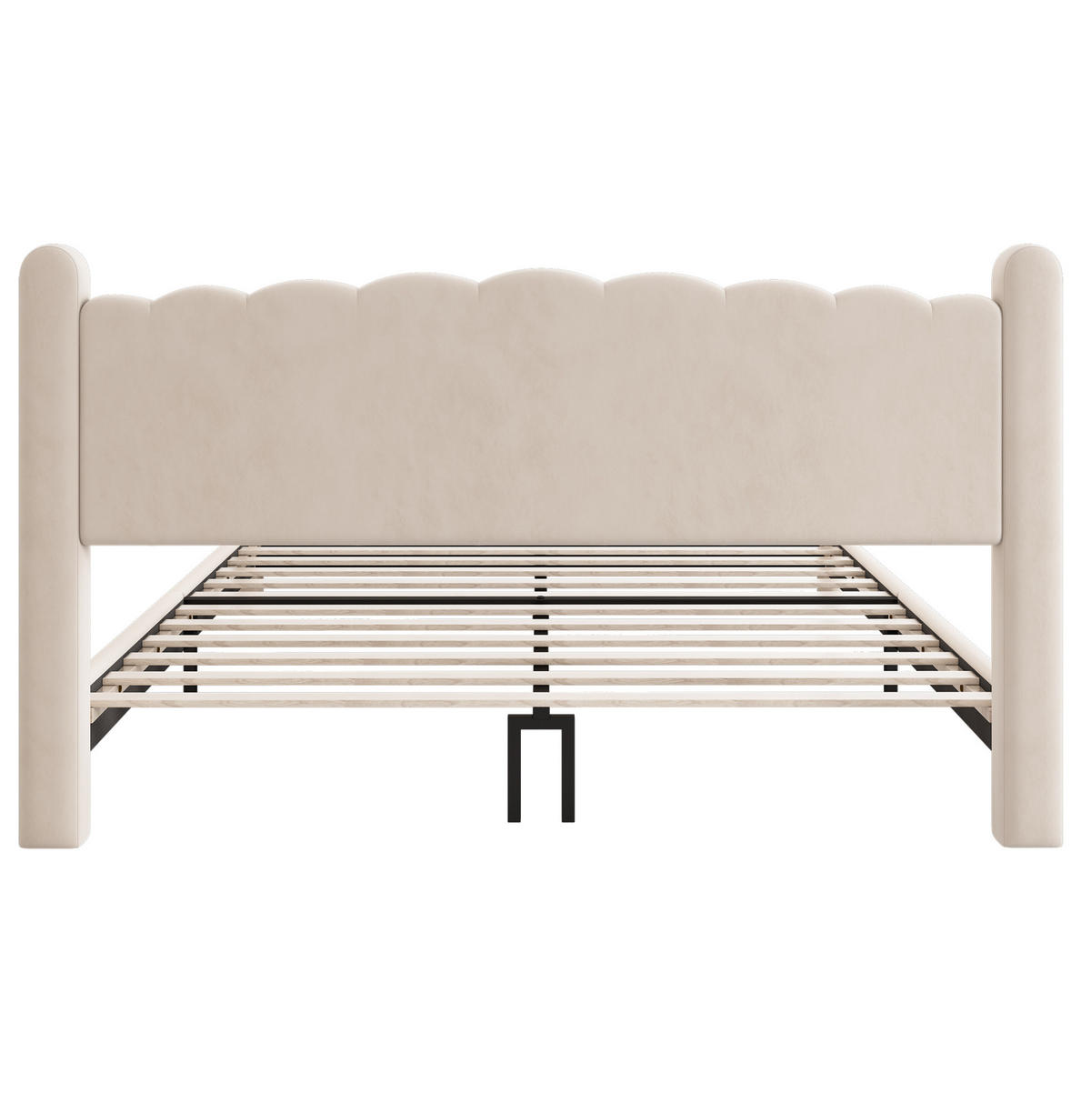 POLSTERBETT aus Samt 180x200 cm in Beige mit Lattenrost - Beige, Textil (180/200cm) - Modfu
