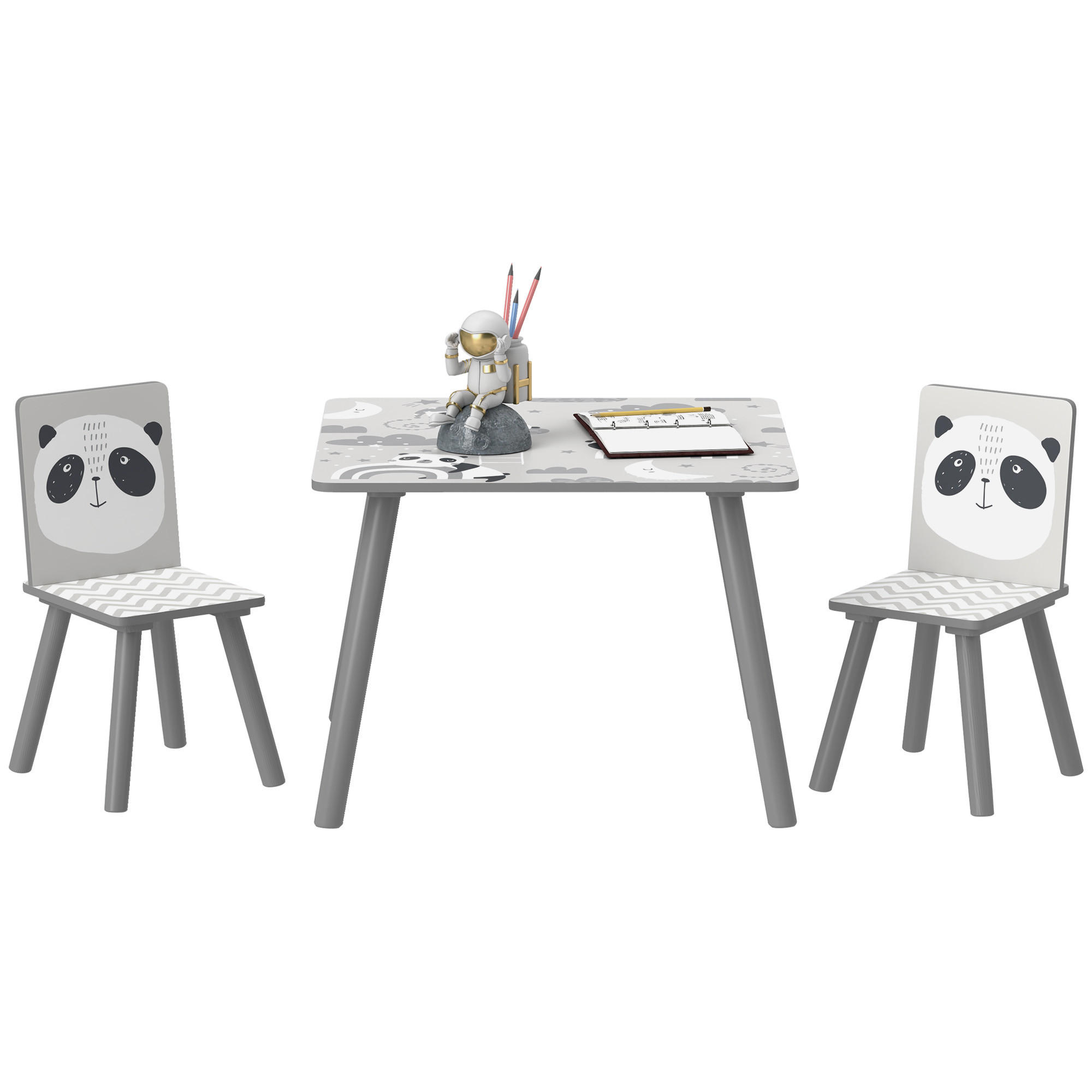 KINDERSITZGRUPPE DE-17542 2 Stühle mit Tiermotiven Grau - Grau, Holzwerkstoff (60/44/60cm) - ComfortXL