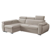 ECKSOFA Boston Mini, Seite: Links - LC+2R - Chromfarben/Naturfarben, Holz/Textil (255/170cm) - MIRJAN24