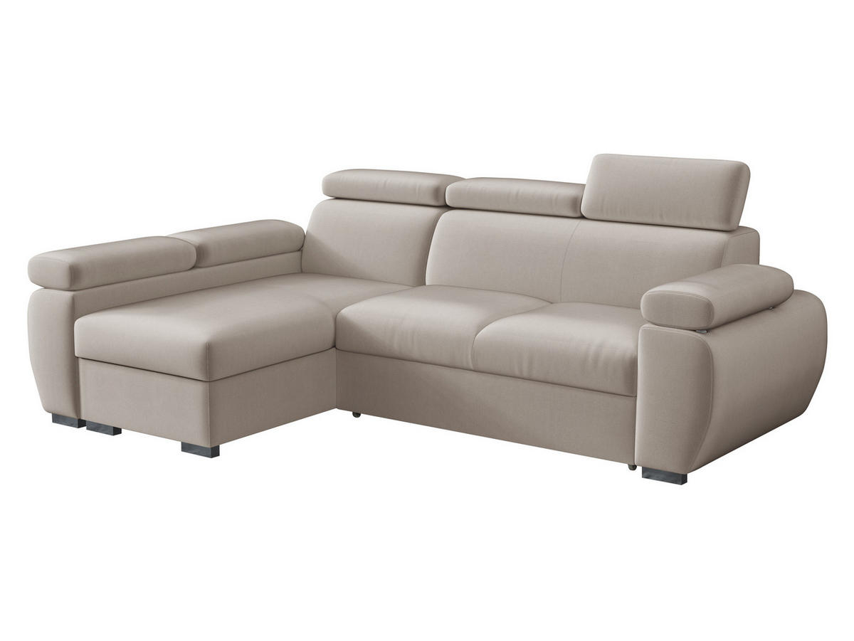 ECKSOFA Boston Mini, Seite: Links - LC+2R - Chromfarben/Naturfarben, Holz/Textil (255/170cm) - MIRJAN24
