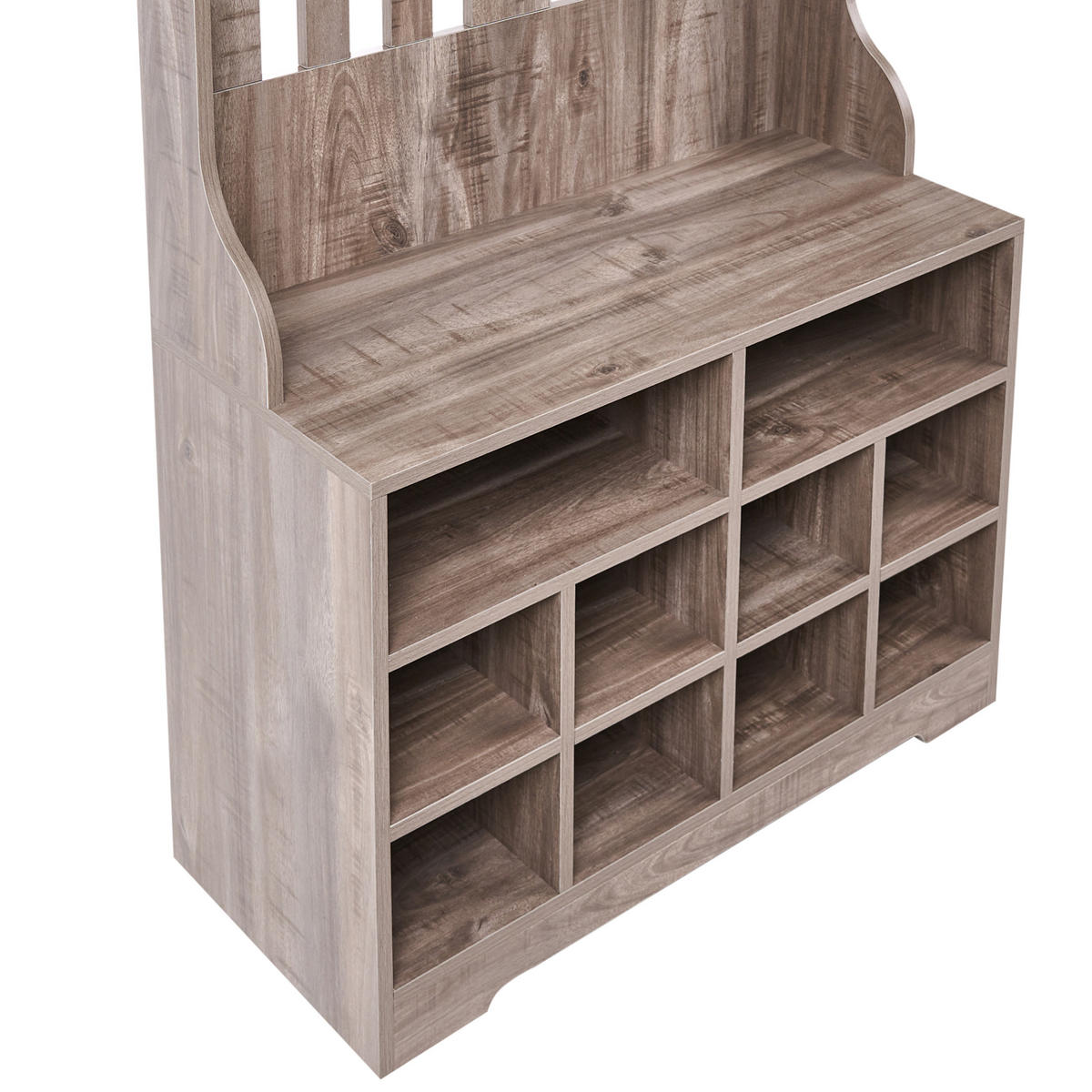 ORGANIZATOR ZA ČEVLJE s stojalom za oblačila temno rjava Deniliquim - rjava, leseni material (80/170/35cm) - Beliani