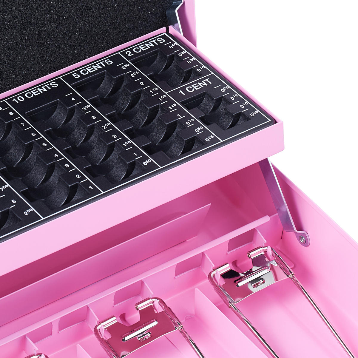 POKLADNIČKA na euro mince - ružová, kov/plast (30.5/8.5/25cm) - Relaxdays