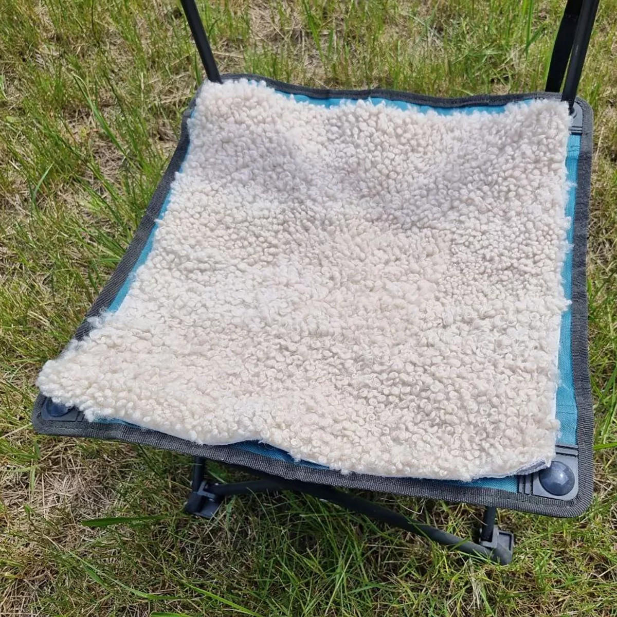 SITZAUFLAGE Lammfell Patchwork natur vernäht weich 37x37 cm Beige Eckig - Beige, Fell (37/37cm) - Provellus